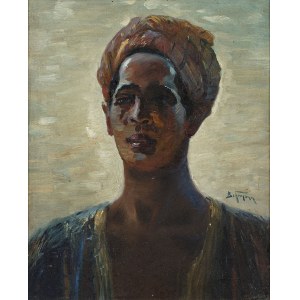 Adolf Behrmann (1876-1942) (Abraham), Portret mężczyzny w turbanie (Piękny Arab)