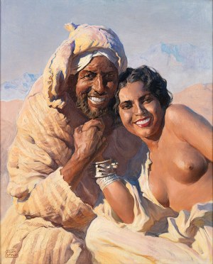 Adam Styka (1890-1959), Flirt. Moroccan idyll, ca. 1930