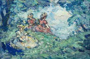 Stanislaw Eleszkiewicz (1900-1963), Breakfast on the grass