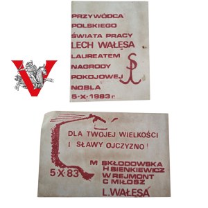 Solidarność Walcząca, Leaflets on the Blotter, Lecha Wałęsa , 1983, Nobel Prize winners