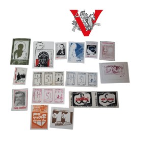 Fighting Solidarity, Martial Law, Set of Stamps / Bricks, Underground Post Office, 15 pieces
