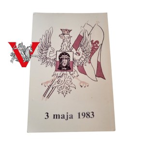 May 3, 1983, Solidarity, Patriotic Flyer, White Eagle in the Crown, BEAUTIFUL