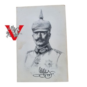 Kaiser Wilhelm as Commander-in-Chief, in Pikelhaub, autographed