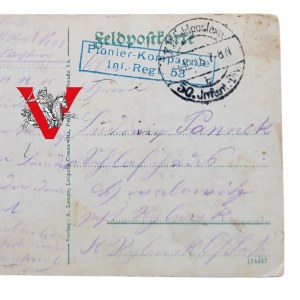 Kompania Saperów 53 Pułk Piechoty, Karta wysłana do Rybnik, 1915, Polak w Armii Cesarskiej