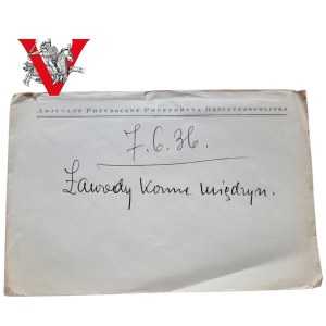 II RP Envelope of JÓZEF HARTMAN - adjutant of President Moscicki, but above all, 