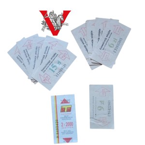Warsaw, PRL, a collection of 11 Public Transport Tickets