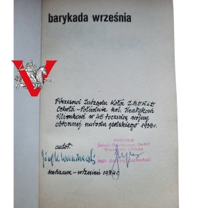 PARTISAN AK at PONURE, autographed by Jozef K. Wroniszewski, September Barricade