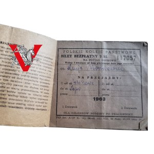 PKP, Biet Booklet for Employees' Families, 1963, Warsaw Sopot