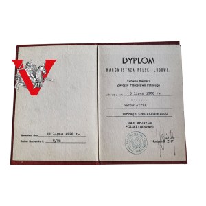 ZHP, Diploma of Scoutmaster of People's Poland, Jerzy Chmielewski !!! Papcio Chmiel ?