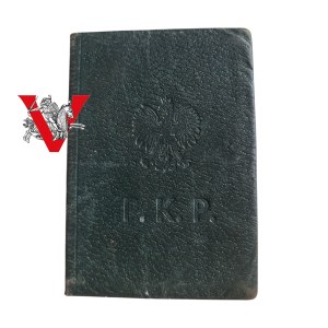 II RP, PKP, Railway Identity Card , 1938, extended after the war, Warsaw
