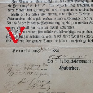 Austo Hungary, Official Election Notice, Landtag elections 1884, Large Format