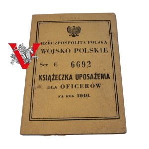 Poznań - Legitimation of emolument of an officer of the Polish Army - Capt. Józef Korusiewicz - 1946.