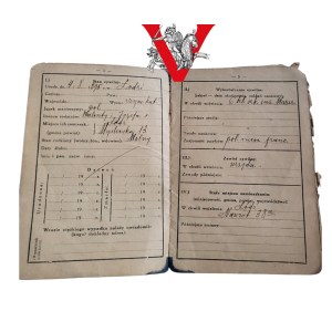 II RP, Military Book, Lodz, Seal Military-Police Bureau
