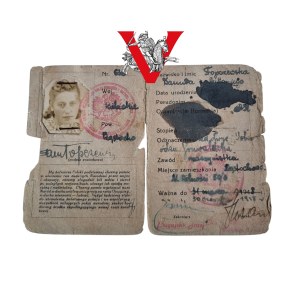 Legitymacj ZBOWID, 1948 ! PIERWSZE, Kobieta, ARMIA KRAJOWA, Odznaczona min Odznaką Grunwaldzką