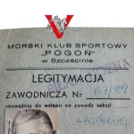 Szczecin - Legitymacja zawodnicza Morskiego Klubu Sportowego „Pogoń” z lat 80.-90., Kazimierz Karbut