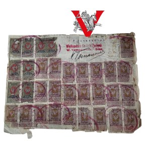 Greater Poland Light Bulb Headquarters 1923, Letter of Transmittal , about 70 ZNACKS of charges of 1000 and 500 Polish Marks.