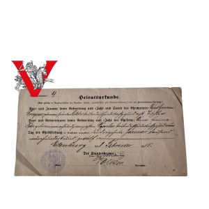 Lubin Luben (Śląsk) - Akt małżeństwa Heiratsurkunde, 1915 r.