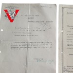 Gdańsk 1947-1948 - Polska Poczta Telegraf i Telefon - 2 dyplomy jednej osoby - awans i egzamin służbowy