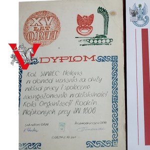 Diploma and congratulations to Colonel Zenon Siwiec - commander of WOP in Lubuskie , Krosno Odrzańskie