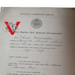 Dyplom Magistra Nauk Społeczno-Ekonomicznych - Katolicki Uniwersytet Lubelski, Lublin 1937 r. - Jadwiga Szaranowska