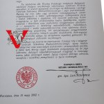 Dyplom - Sztab Generalny WP, gen. bryg. Bronisław Peikert, podpis gen. dyw. Lecha Konopki, 2002 r.