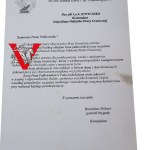 Dyplom - gen. bryg. Bronisław Peikert CSR do płk. Lecha Jewtuszko, Straż Graniczna, Jelenia Góra 2001