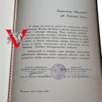 Dyplom płk Walentego Litwy - Akademia Sztabu Generalnego WP 1968, podpis generała Czaplewski i admirała Szczerkowski