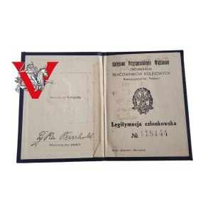 Legitymacja Kolejowego Przysposobienia Wojskowego II RP - Katowice 1936, beautiful condition