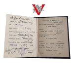 Legitymacja Kolejowego Przysposobienia Wojskowego II RP - Katowice 1936, piękny stan