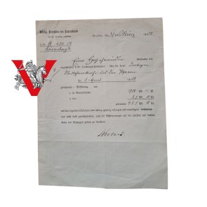 Królewski Bank - Rentenbank - Śląsk, Wrocław (Breslau) 1908 - Lwówek Śląski
