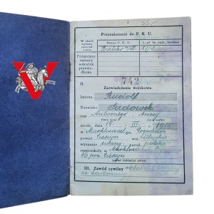 Legitimation - Military booklet, Bielsko 1936, born Cieszyn, II RP