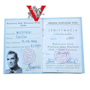 Colonel Pilot Dipl. Czeslaw Miodoński, Legitymacja Wojskowy Klub Motorowy IKAR, Poznań