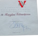 PWPW - 50 lecie, Warszawa 1970 rok, Podpis dyrektora Wytwórni, Dyplom, Papier Czerpany