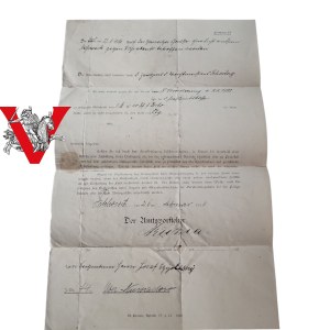 Wezwanie urzędowe Pilchowice 1916 - dokument urzędowy z czasów I wojny światowej, Górny Śląsk