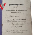 Radziejów Śląsk 1910-1925 - Księga należności i spłat z kasy oszczędnościowo-pożyczkowej, legitymacja finansowa