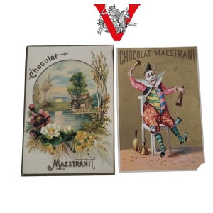 Art Nouveau advertising cards by Chocolat Maestrani - St. Gallen and Bregenz, Switzerland circa 1900, chocolate, advertising