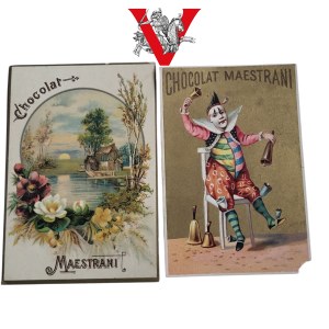 Art Nouveau advertising cards by Chocolat Maestrani - St. Gallen and Bregenz, Switzerland circa 1900, chocolate, advertising