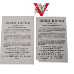 Secesyjne karty reklamowe Chocolat Maestrani - St. Gallen i Bregenz, Szwajcaria ok. 1900 r., czekolada, reklama