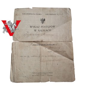 II RP Blonski County, School Certificate 1923