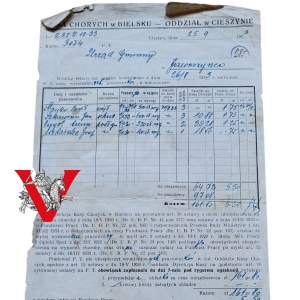 Cieszyn Bielsko , Health Insurance Fund 1933 , Document