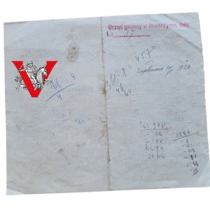 Cieszyn, District Office , Jaworzynka Municipality, Receipt certificate 5 zl 1928