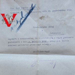 CK School Council, Cieszyn, Jaworzynka Municipality, 1912