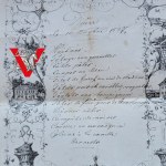 Menu Dîner z 1 listopada 1867 - francuskie menu z herbem, arystokratyczny dwór na ziemiach polskich (XIX w.)
