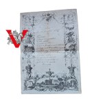 Menu Dîner z 1 listopada 1867 - francuskie menu z herbem, arystokratyczny dwór na ziemiach polskich (XIX w.)