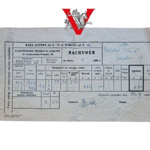Lublin, September Campaign, Electricity bill paid on 29.09.1939 !!!