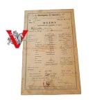 Warszawa 1926, Świadectwo Szkolne, Szkola Powszechna nr 20