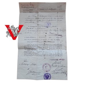 Rybnik 1923 - District Police Document / Rybnik District Superintendent - Bilingual German-Polish, Transitional Period, Sign and Stamps, Postage Stamps Poland