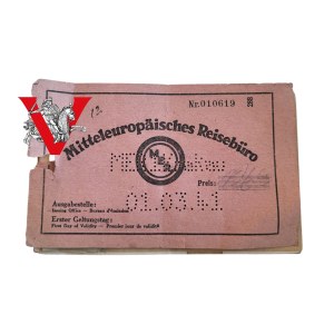 III Rzesza, Bilety Kolejowe, Kraków Trzebinia, Po Niemiecku i Polsku, Gapa Swastyka