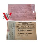 III Rzesza, Bilety Kolejowe, Kraków Trzebinia, Po Niemiecku i Polsku, Gapa Swastyka