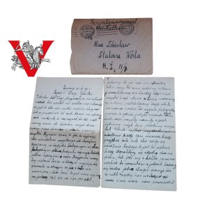 List z obozu pracy przymusowej w Niemczech, do Zduńska Wola 1943 - dramatyczny opis nieludzkich warunków życia Polaków, Generalne Gubernatorstwo